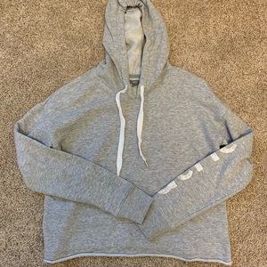 Aerie Grey Cropped Hoodie XXS